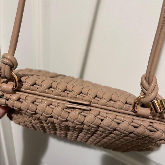 Worth Collective braided clutch with long strap in taupe - Picture 3 of 4